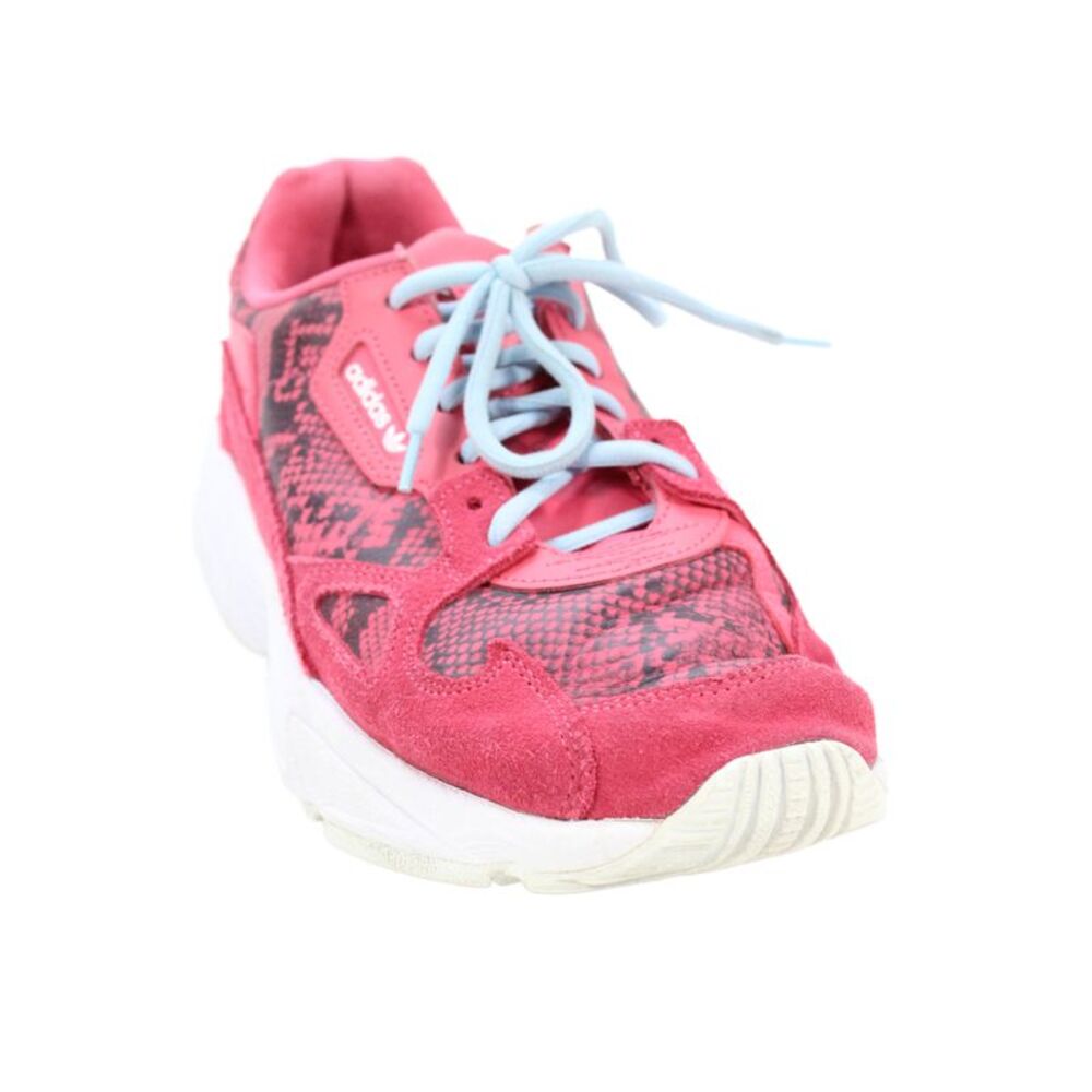 Adidas Womens Lace Up Suede Trim Snakeskin Print Logo Sneakers Pink Size 9